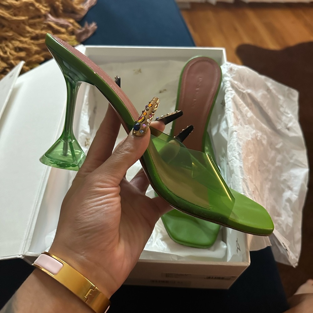 Amina Muaddi Lupita Glass Heel